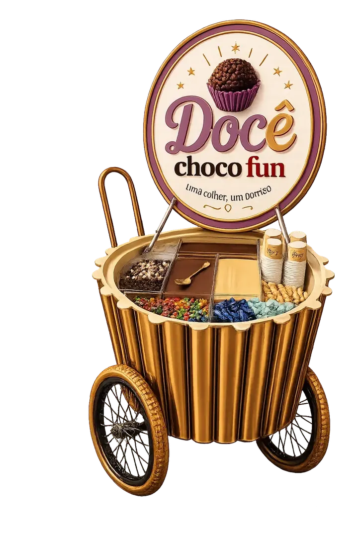 Carrinho móvel de brigadeiro Docê Choco Fun